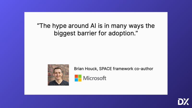 “The hype around AI is in many ways the biggest barrier for adoption. ” “The hype around AI is in many ways the biggest barrier for adoption. ”