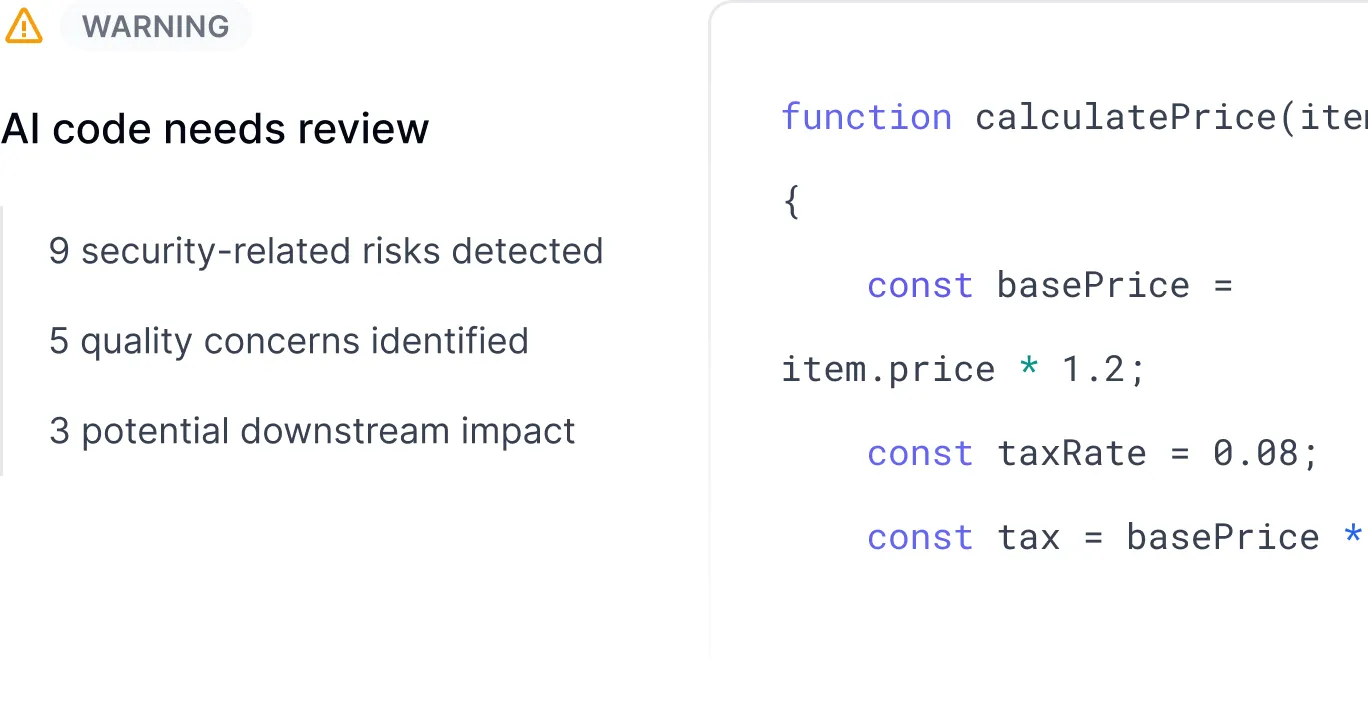 Source code analysis interface for tracking and analyzing AI-generated code quality and downstream impact
