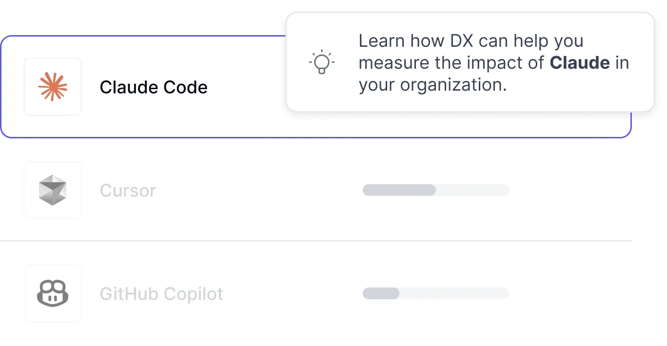 A/B testing interface for measuring and comparing efficacy of different AI development tools